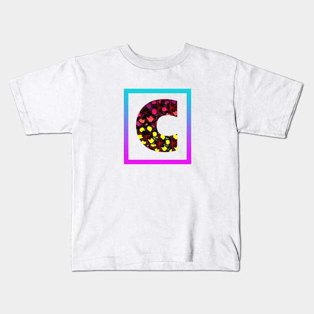 letter c from roses Kids T-Shirt by Dolta